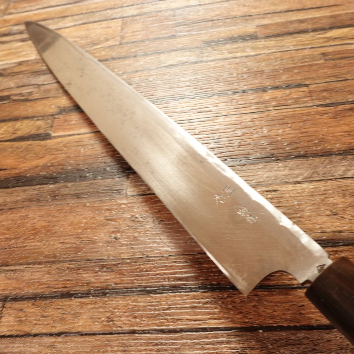 Houshou Yanagiba Knife, Sharpened, Buffalo Horn Handle, Sashimi Knife, Custom Made, Carefully Used, 335mm