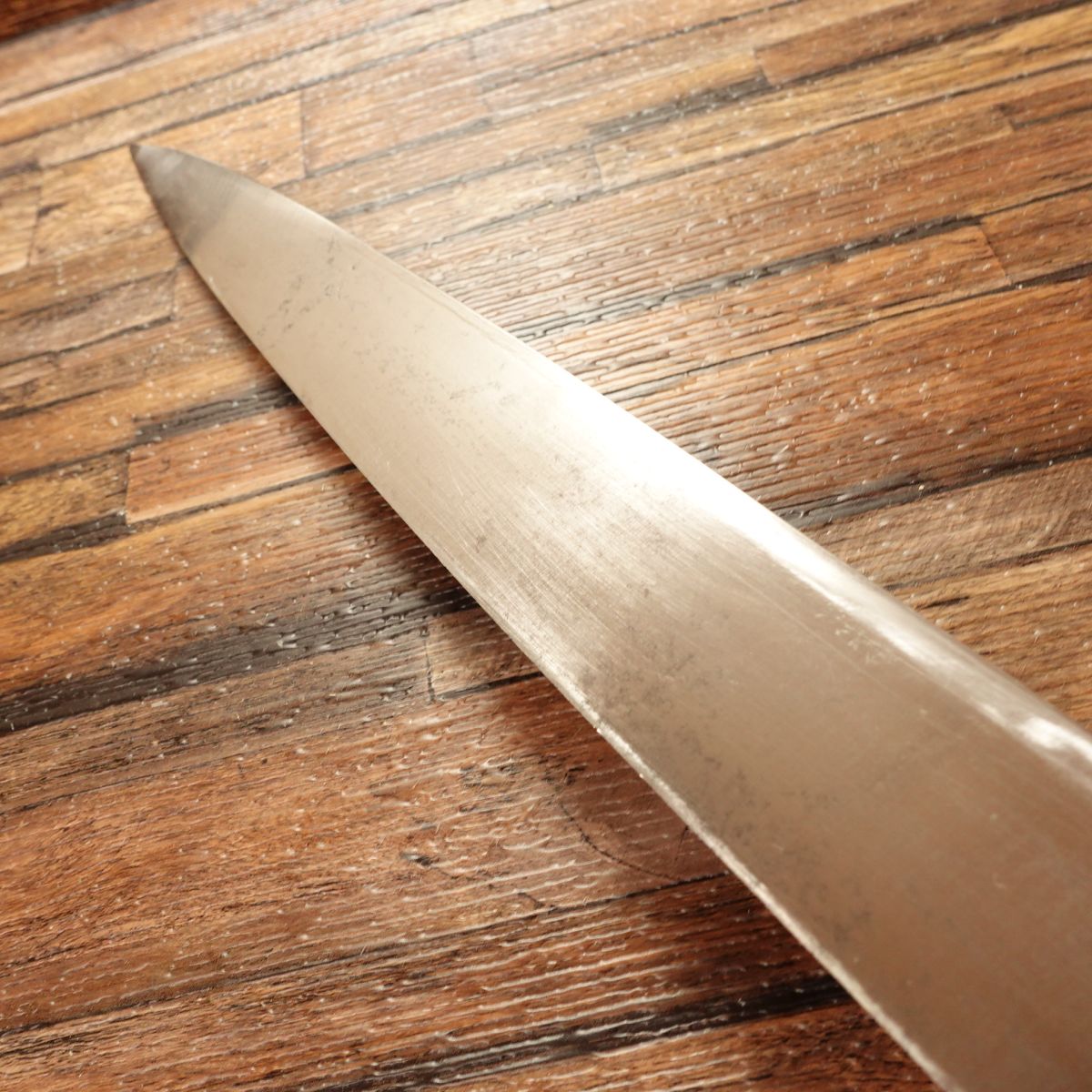 Hisamaru Yanagiba Knife, Sharpened, White Buffalo Horn Handle, Kyokujo Series, Sashimi Knife, 360mm