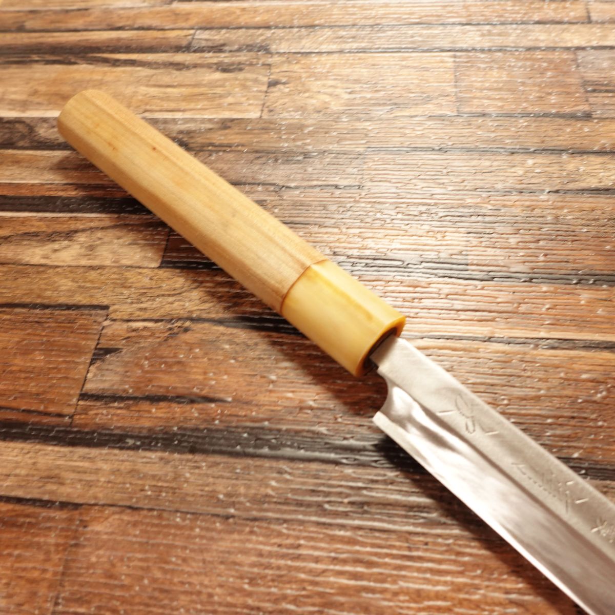 Aritsugu Tako-Hiki Knife, Sharpened, White Water Buffalo Handle, Sashimi Knife, Octopus Cutter, Lightly Used, 305mm