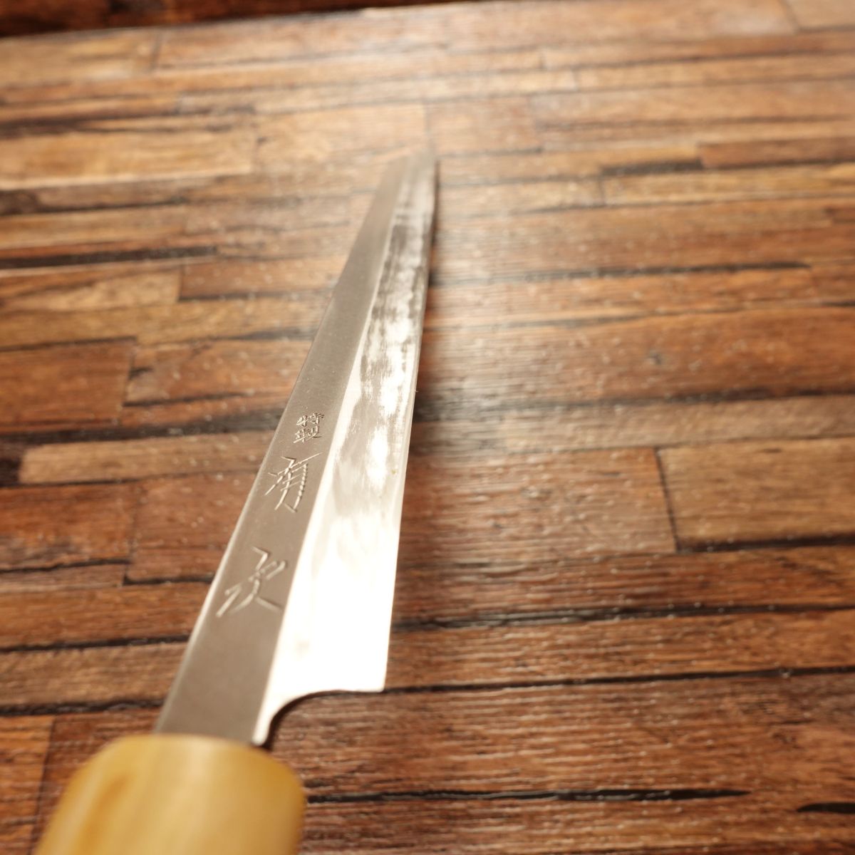 Aritsugu Tako-Hiki Knife, Sharpened, White Water Buffalo Handle, Sashimi Knife, Octopus Cutter, Lightly Used, 305mm