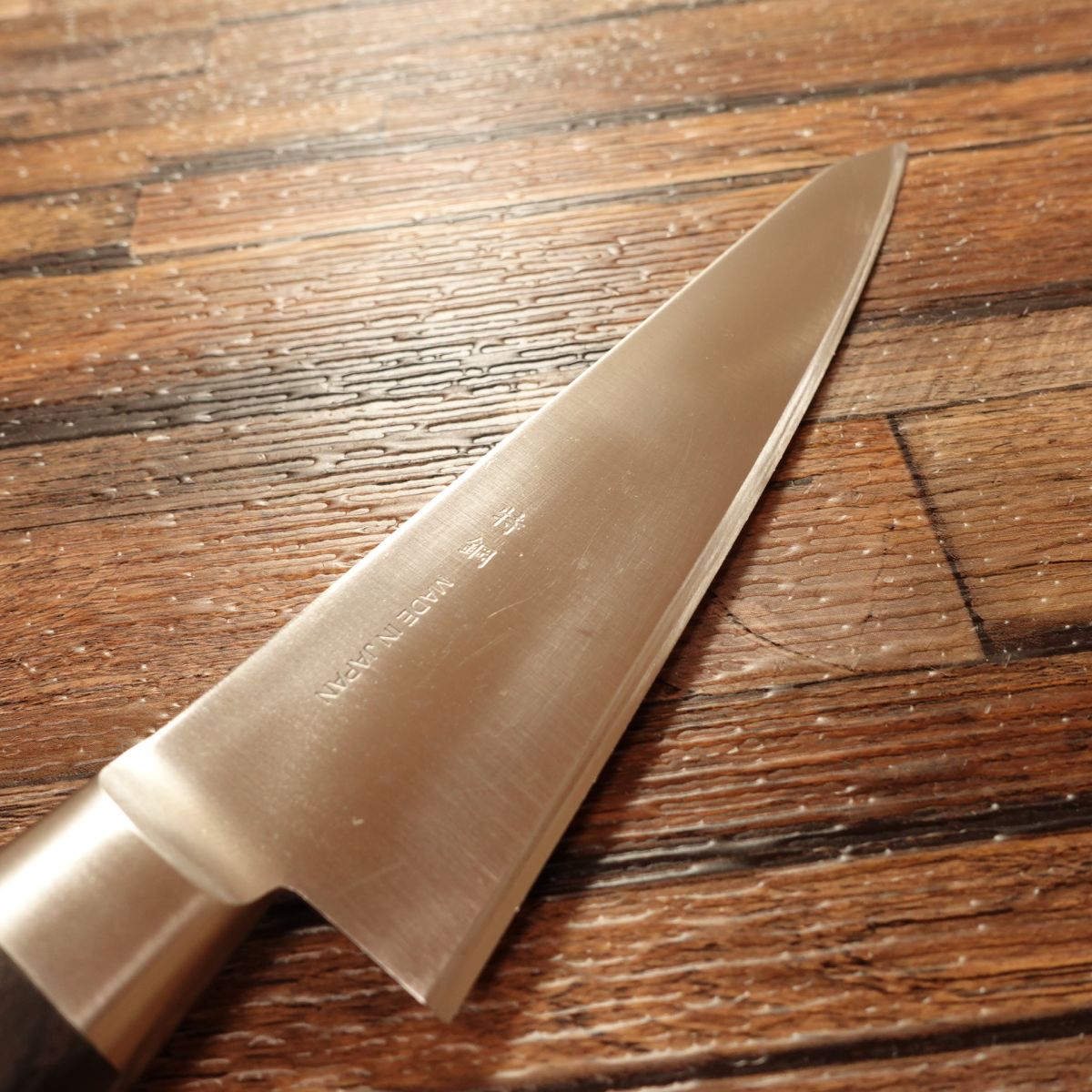 Sakai Ichimonji Mitsuhide Honesuki Knife, Sharpened, Special Steel, Semi-Stainless, Rust-Resistant, Garasuki, Nearly Unused, 145mm