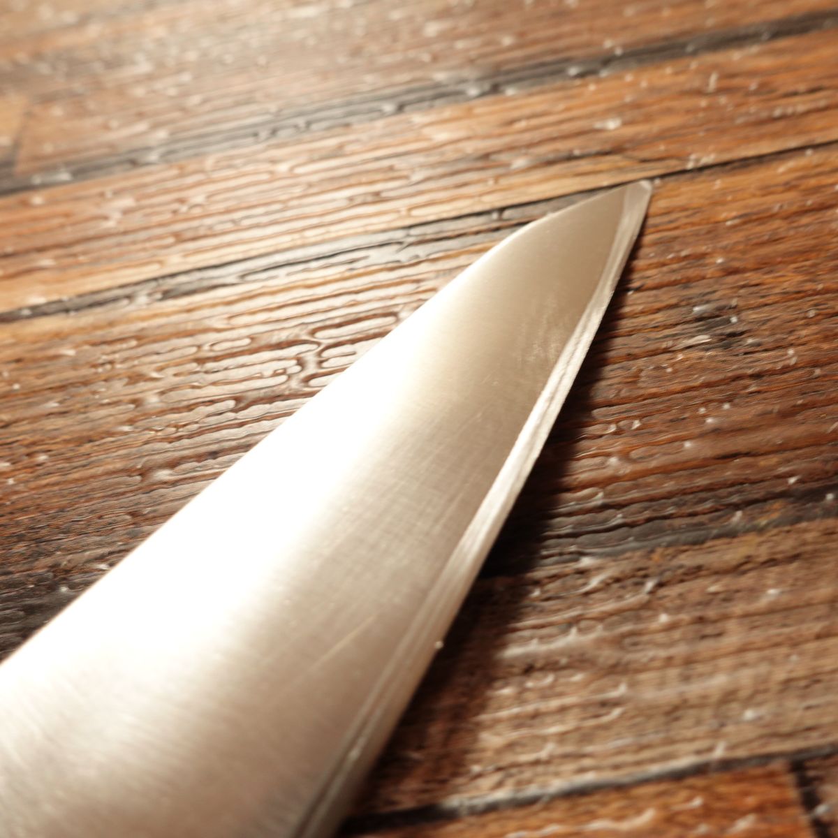 Sakai Ichimonji Mitsuhide Honesuki Knife, Sharpened, Special Steel, Semi-Stainless, Rust-Resistant, Garasuki, Nearly Unused, 145mm