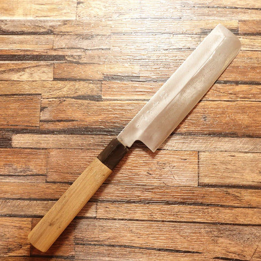 Suzuya Usuba Knife, Sharpened, Tokyo Suzuya, Water Buffalo Handle, Single-Bevel, Nakiri, 165mm