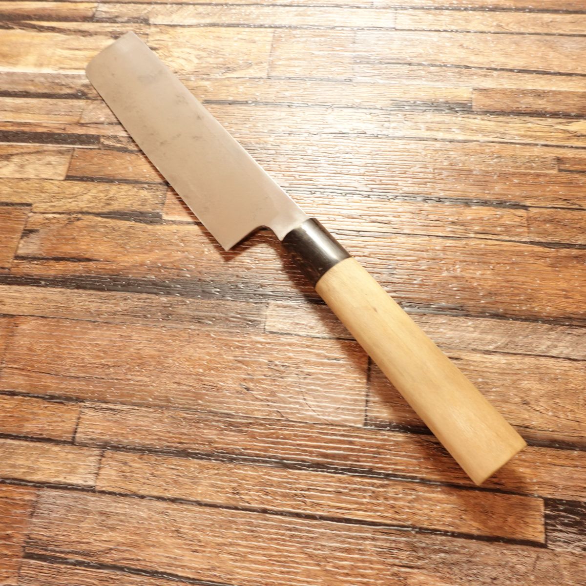 Suzuya Usuba Knife, Sharpened, Tokyo Suzuya, Water Buffalo Handle, Single-Bevel, Nakiri, 165mm