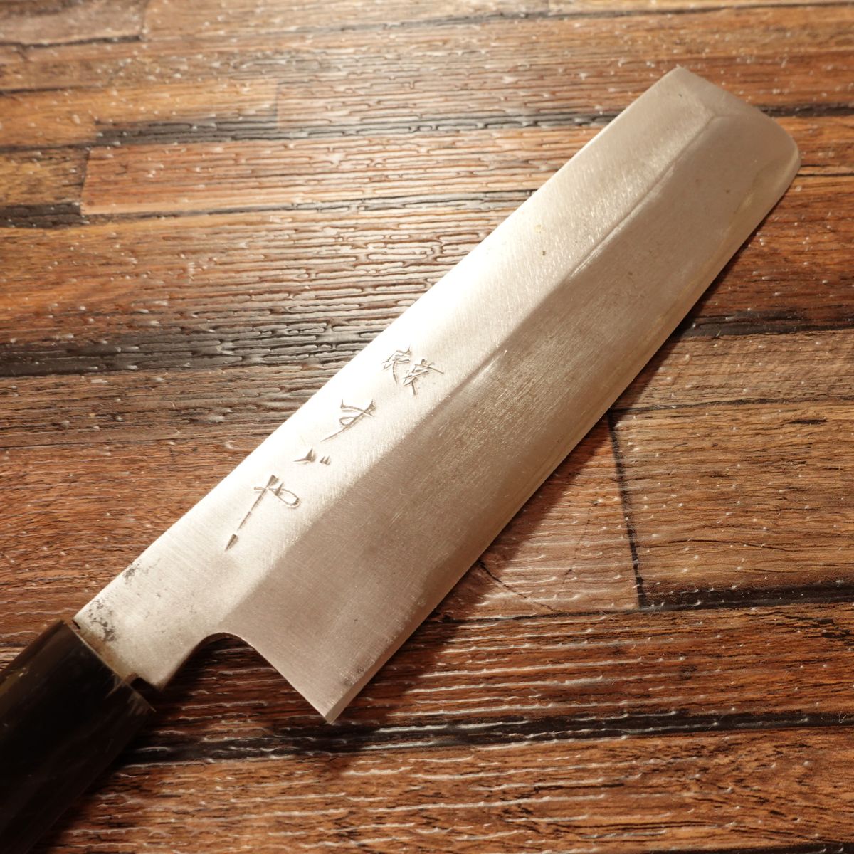 Suzuya Usuba Knife, Sharpened, Tokyo Suzuya, Water Buffalo Handle, Single-Bevel, Nakiri, 165mm