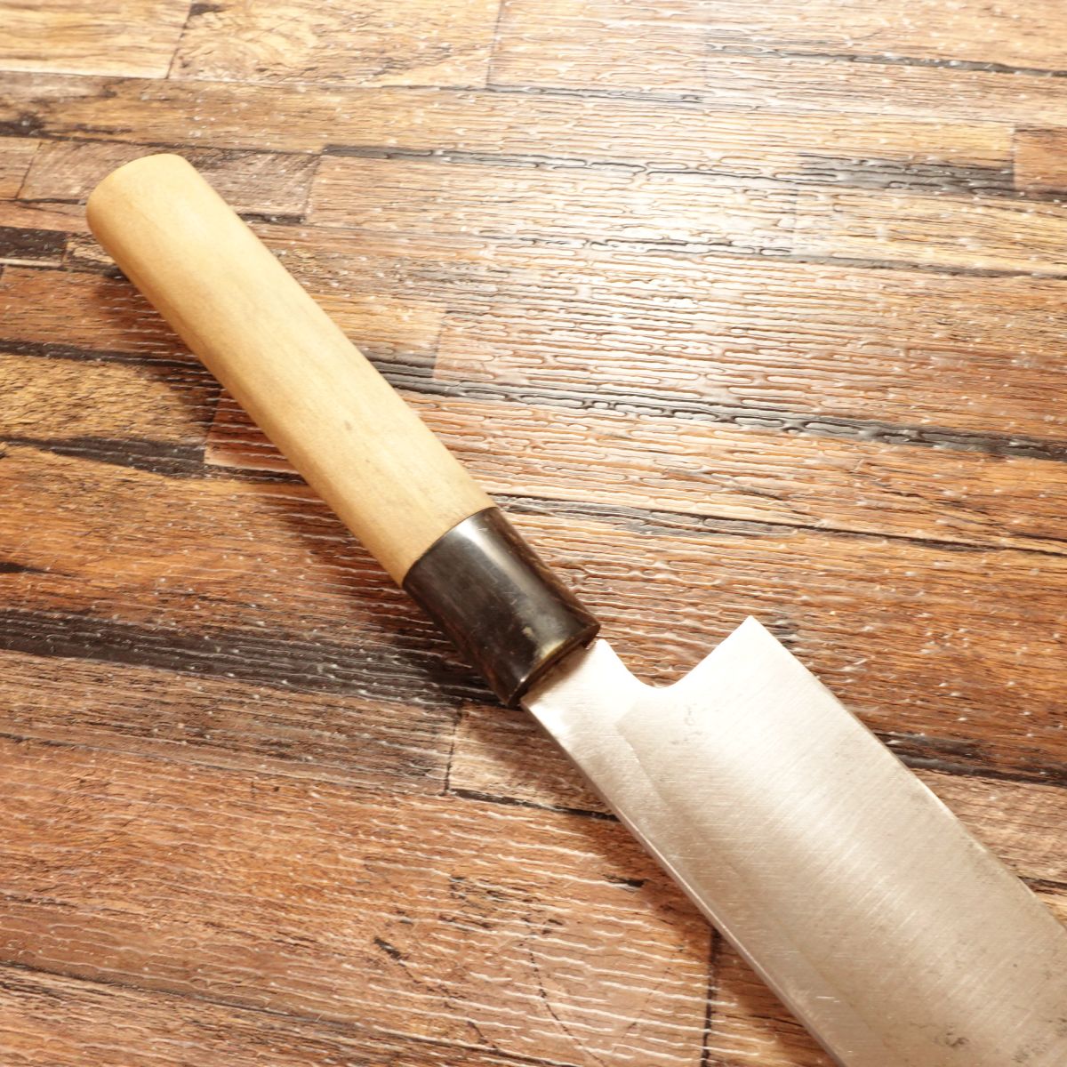 Suzuya Usuba Knife, Sharpened, Tokyo Suzuya, Water Buffalo Handle, Single-Bevel, Nakiri, 165mm