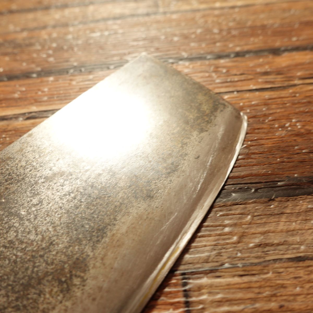 Izutsuki Kiya Nakiri Knife, Sharpened, Water Buffalo Handle, Yasugi Blue Paper Steel, Black Finish, Excellent Condition, 160 mm