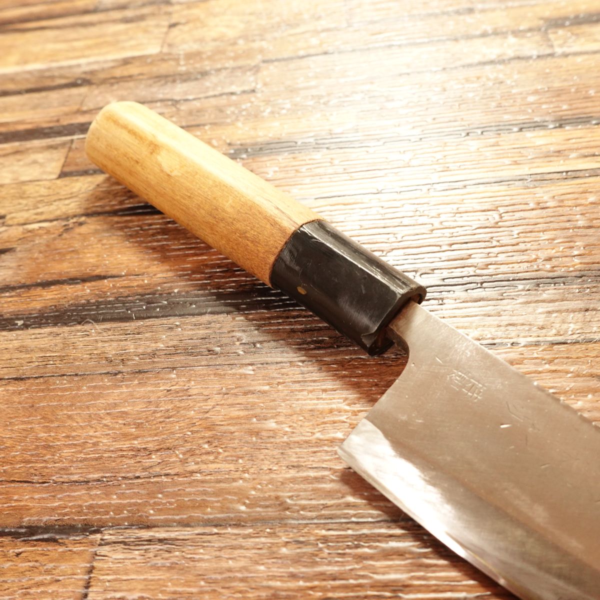 Sakai Shugaku Aji‑Kiri (Small Deba) Knife, Sharpened, Special Aji Cutter, 105 mm (note: some damage on the spine)