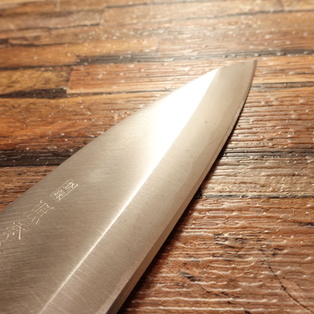 Teruhide Aio‑Deba Knife, Sharpened, Hagane, Deba Blade, Marble Handle, with Brand Sticker, Unused Storage, 160 mm