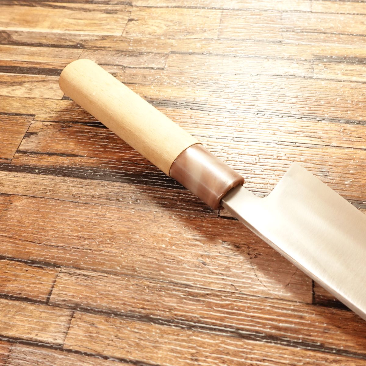 Teruhide Aio‑Deba Knife, Sharpened, Hagane, Deba Blade, Marble Handle, with Brand Sticker, Unused Storage, 160 mm