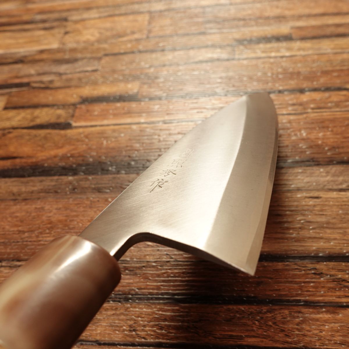 Teruhide Aio‑Deba Knife, Sharpened, Hagane, Deba Blade, Marble Handle, with Brand Sticker, Unused Storage, 160 mm