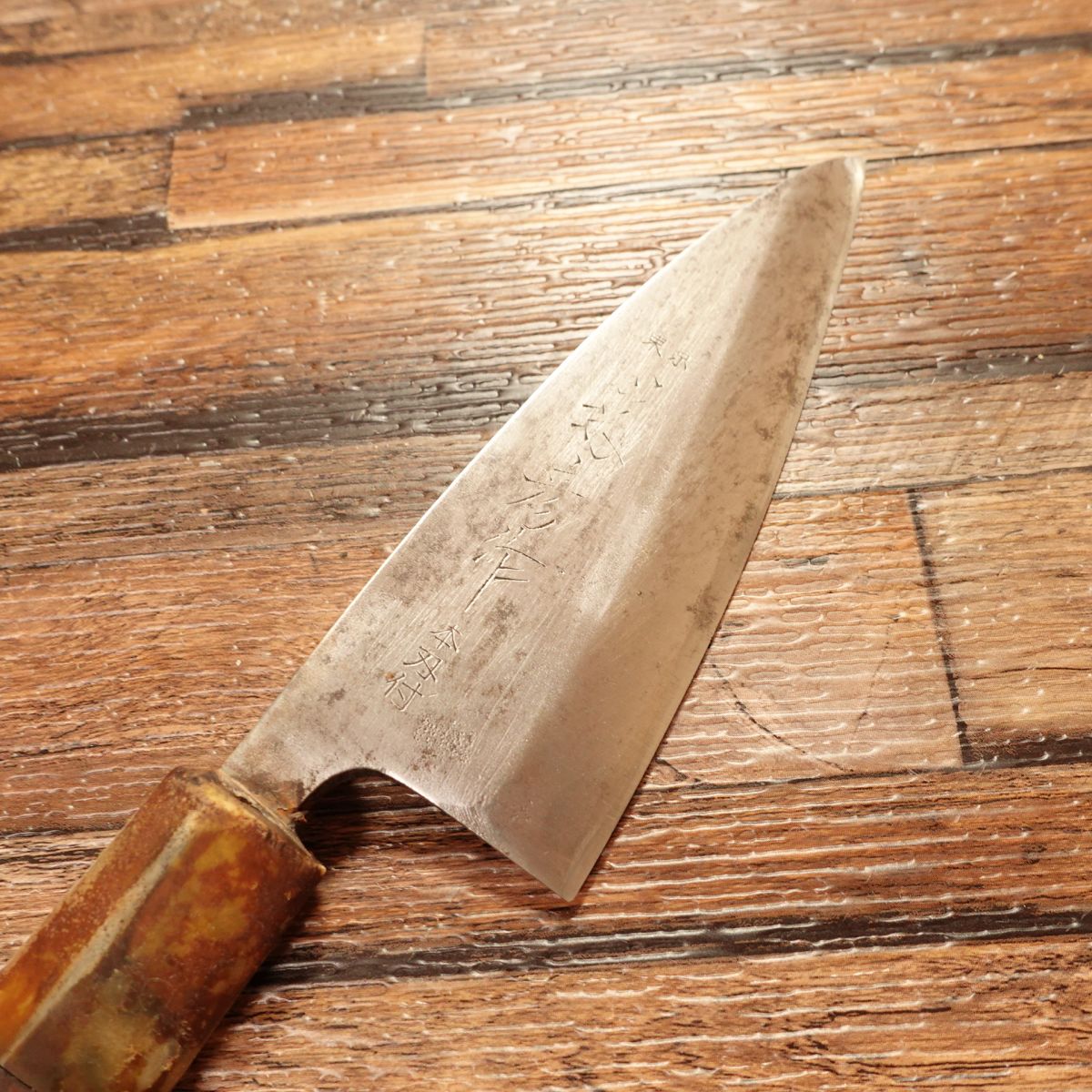 Kikuhiko Aji-Kiri Knife, Sharpened, Small Deba, Tokyo Kikuhiko Maker, 115mm