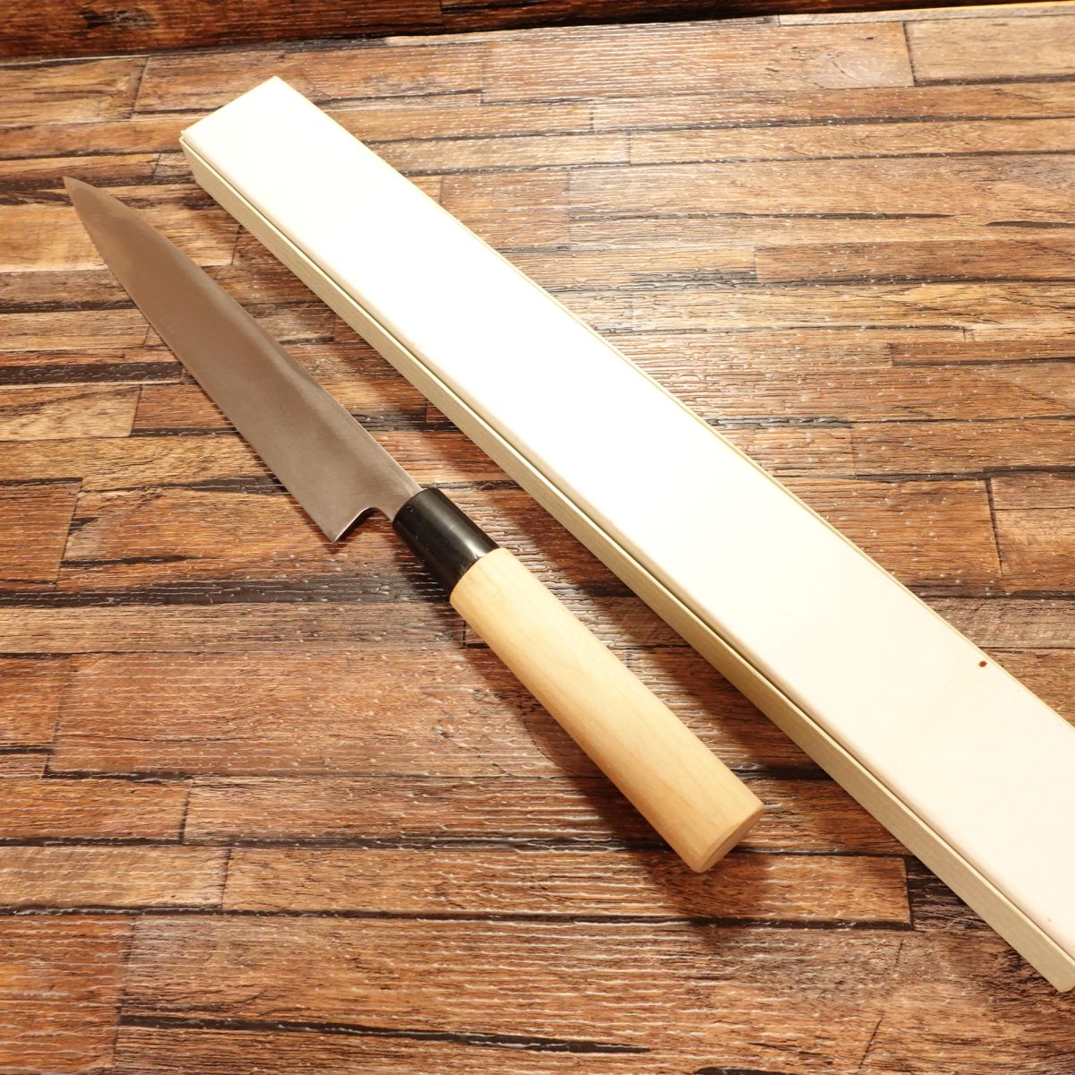 Noda Yanagiba Knife, Sharpened, Sashimi Knife, Noda Special, Unused, Boxed, 210mm