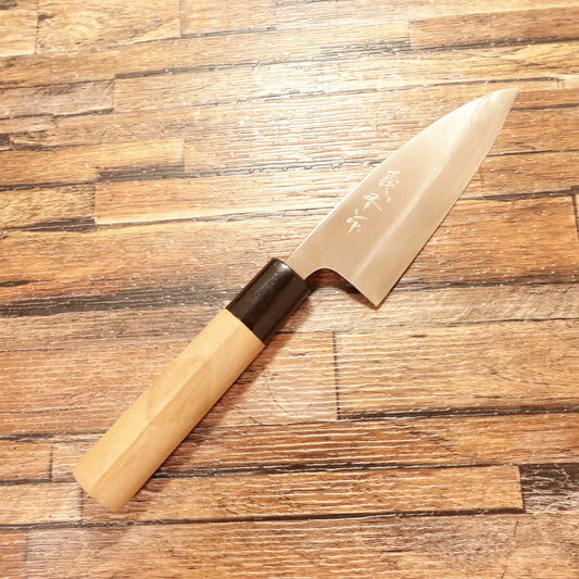 Gihei Aji-Kiri Knife, Sharpened, Slim Funagata Style, Small Deba, 120mm