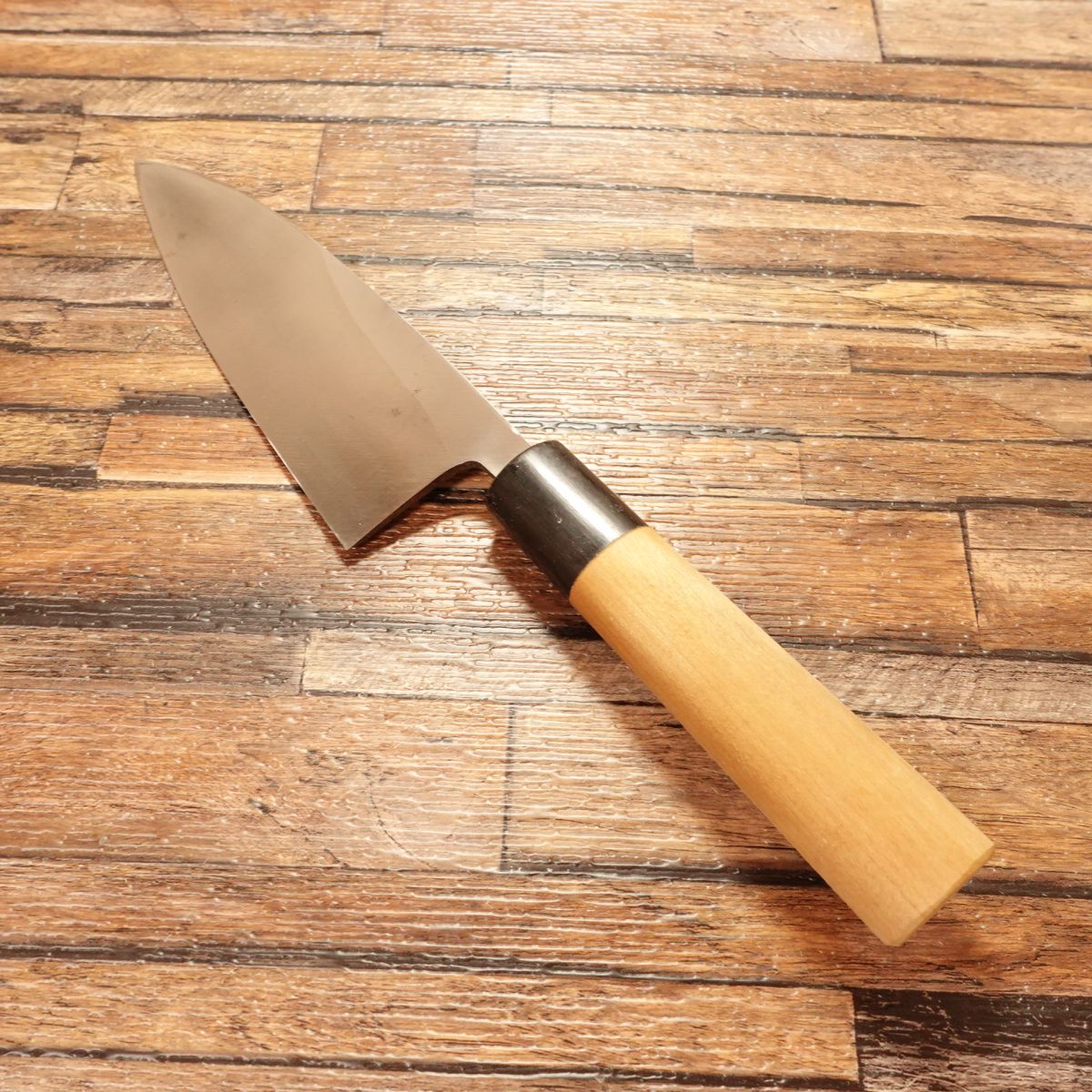 Izutsuki Kiya Deba Knife, Sharpened, Water Buffalo Handle, Hagane, Near Unused, 150mm