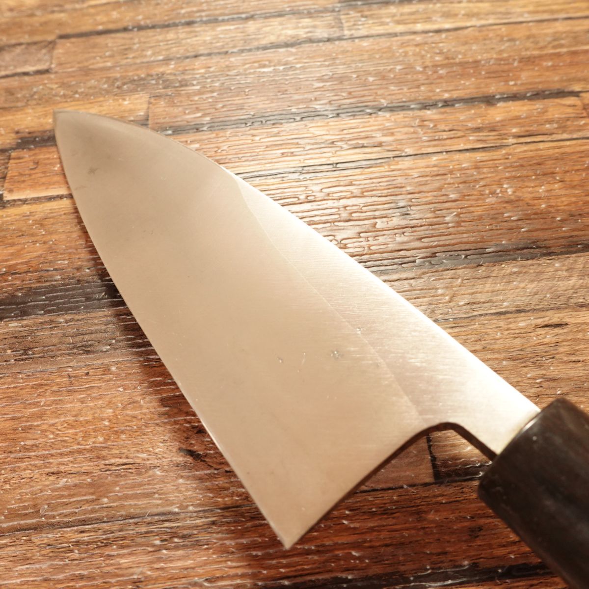Izutsuki Kiya Deba Knife, Sharpened, Water Buffalo Handle, Hagane, Near Unused, 150mm