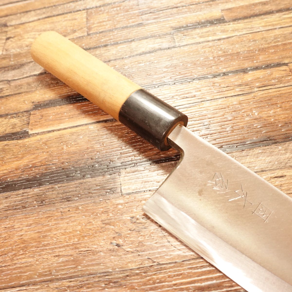 Izutsuki Kiya Deba Knife, Sharpened, Water Buffalo Handle, Hagane, Near Unused, 150mm