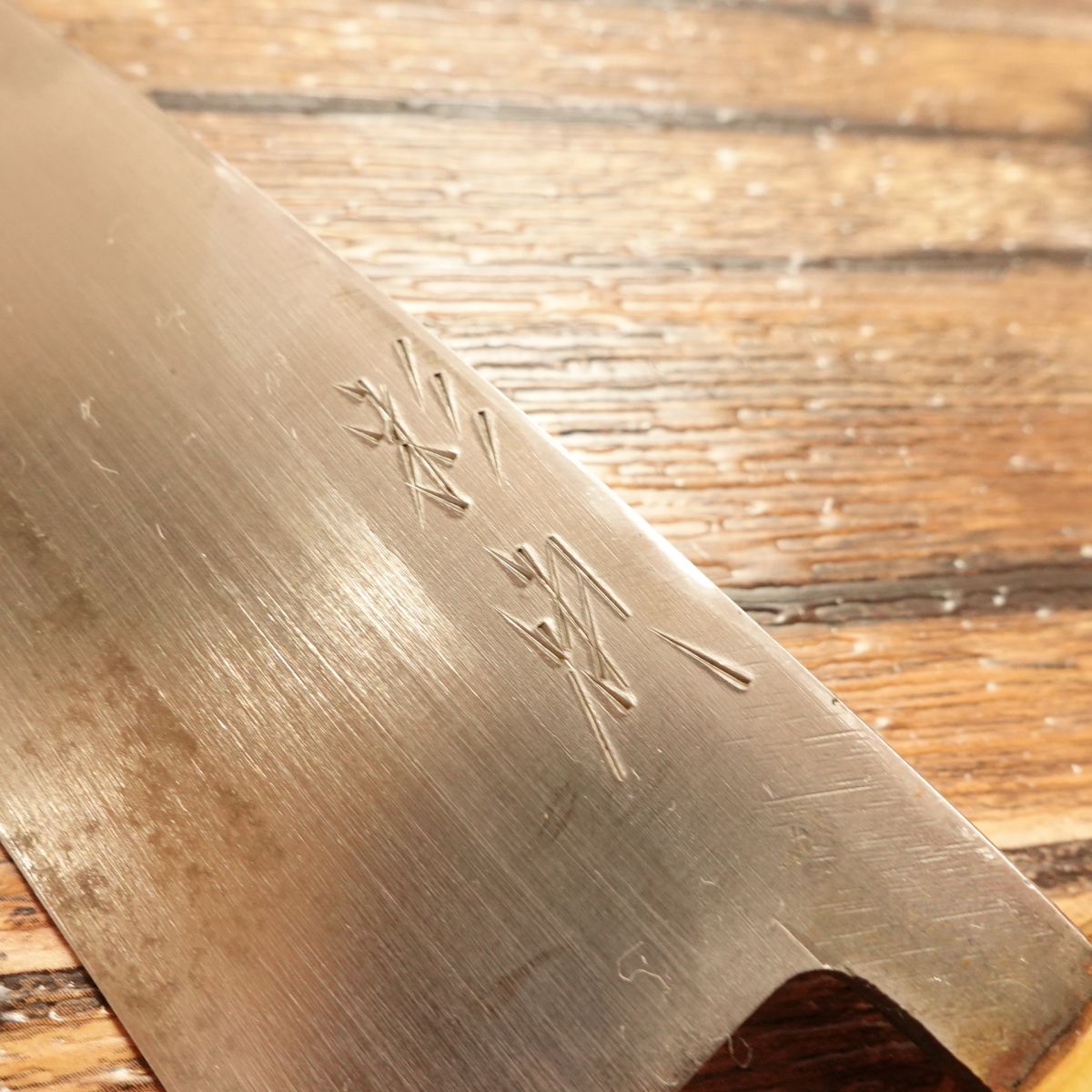 Sugimoto Ai-Deba Knife, Sharpened, White Water Buffalo Handle, Slim Body Trimmer, 155mm