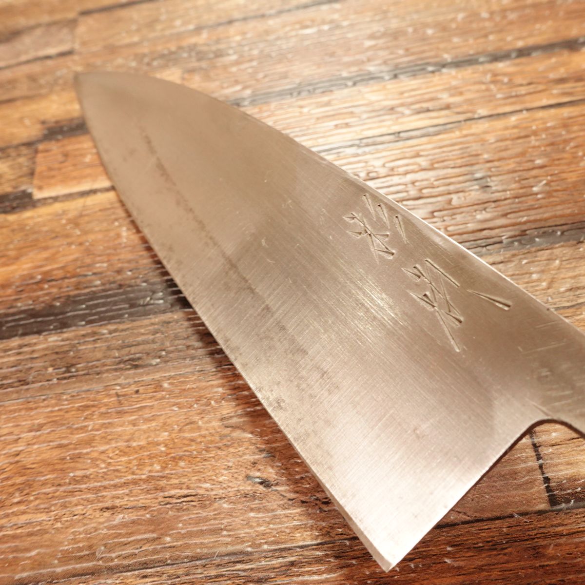 Sugimoto Ai-Deba Knife, Sharpened, White Water Buffalo Handle, Slim Body Trimmer, 155mm