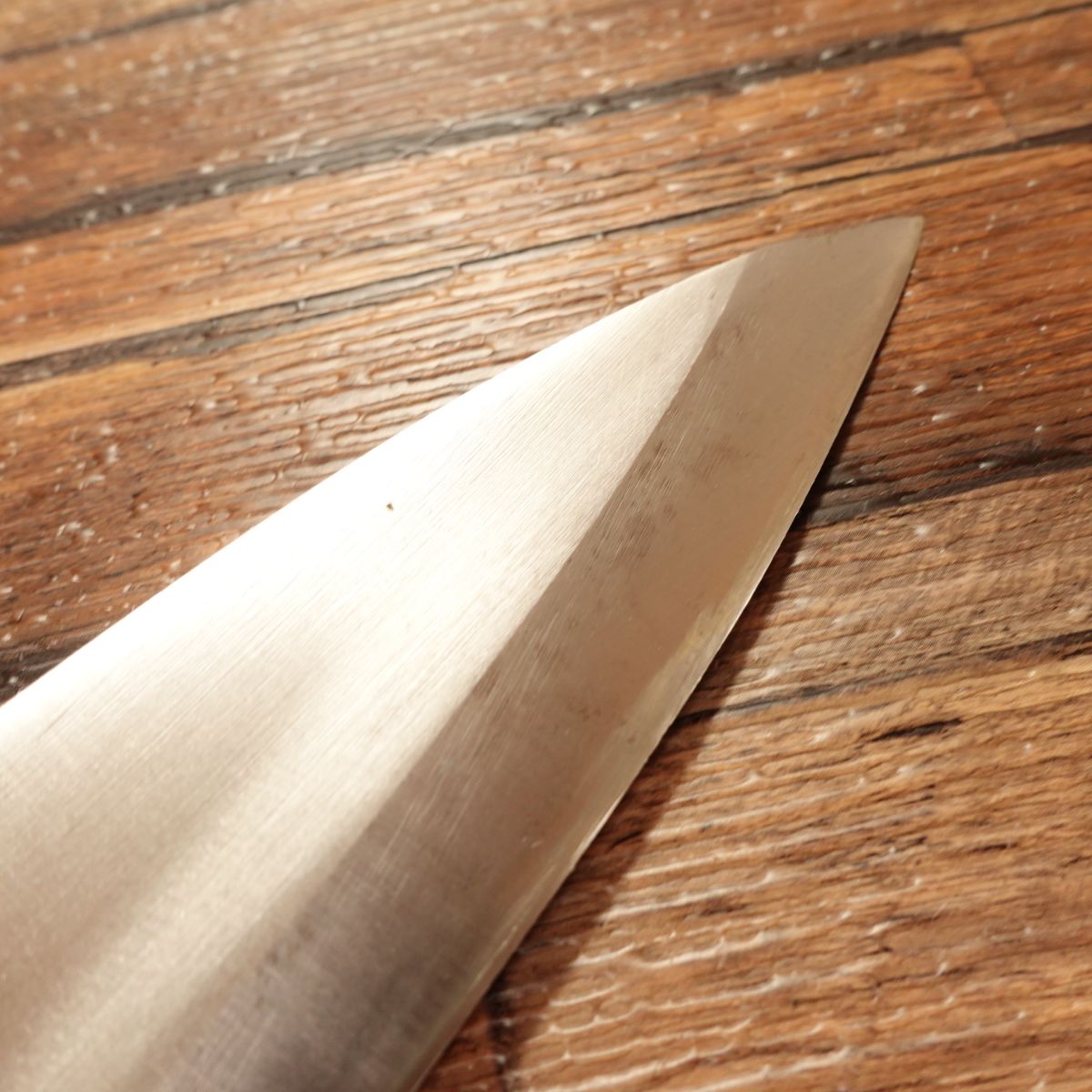 Sugimoto Ai-Deba Knife, Sharpened, White Water Buffalo Handle, Slim Body Trimmer, 155mm