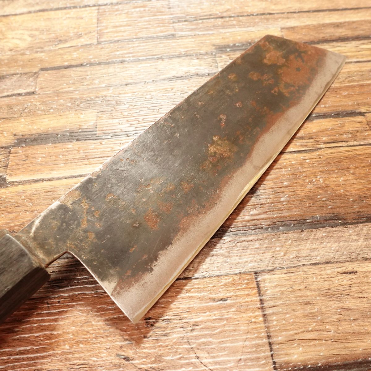 Niimi Shosui Santoku Knife, Sharpened, Black-Forged, Bunka Style, All-Purpose, Takeda Hamono, Bitchu, 175mm