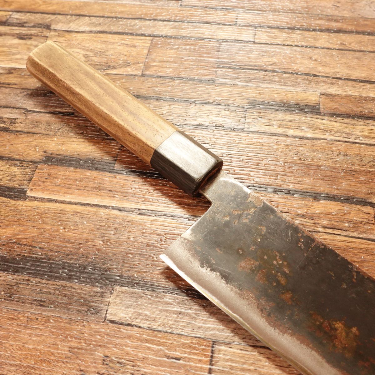 Niimi Shosui Santoku Knife, Sharpened, Black-Forged, Bunka Style, All-Purpose, Takeda Hamono, Bitchu, 175mm