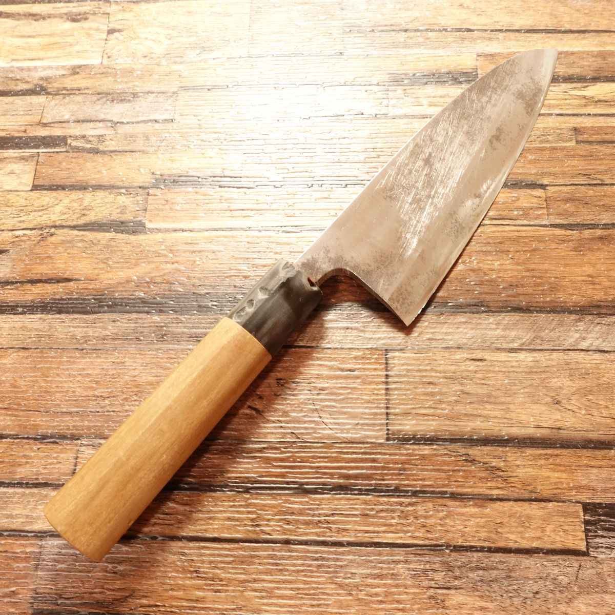 Minamoto Masatsugu Deba Knife, Sharpened, Buffalo Horn Handle, Hagane Steel, Single Bevel, 155mm
