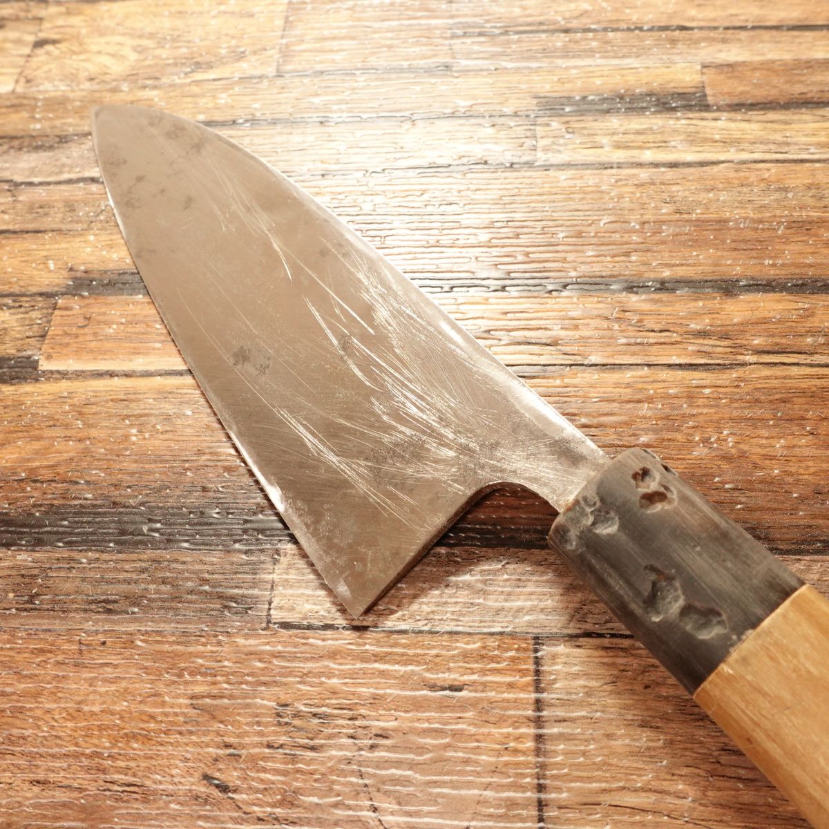 Minamoto Masatsugu Deba Knife, Sharpened, Buffalo Horn Handle, Hagane Steel, Single Bevel, 155mm
