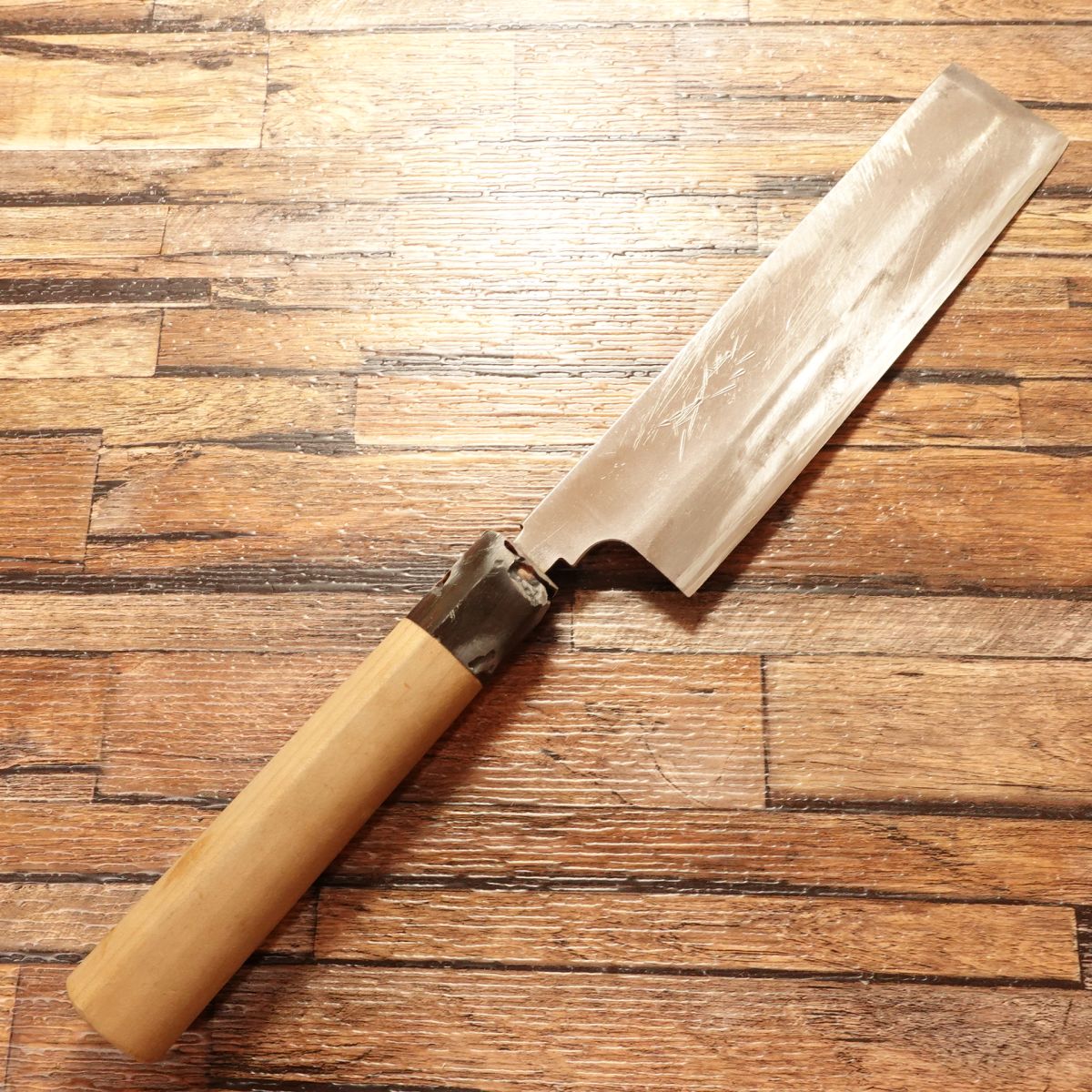 Sugimoto Usuba Knife, Sharpened, Buffalo Horn Handle, Single Bevel, Nakiri Style, With Small Chip, 185mm