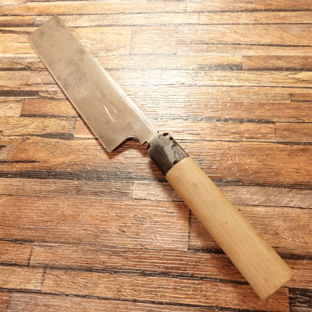 Sugimoto Usuba Knife, Sharpened, Buffalo Horn Handle, Single Bevel, Nakiri Style, With Small Chip, 185mm