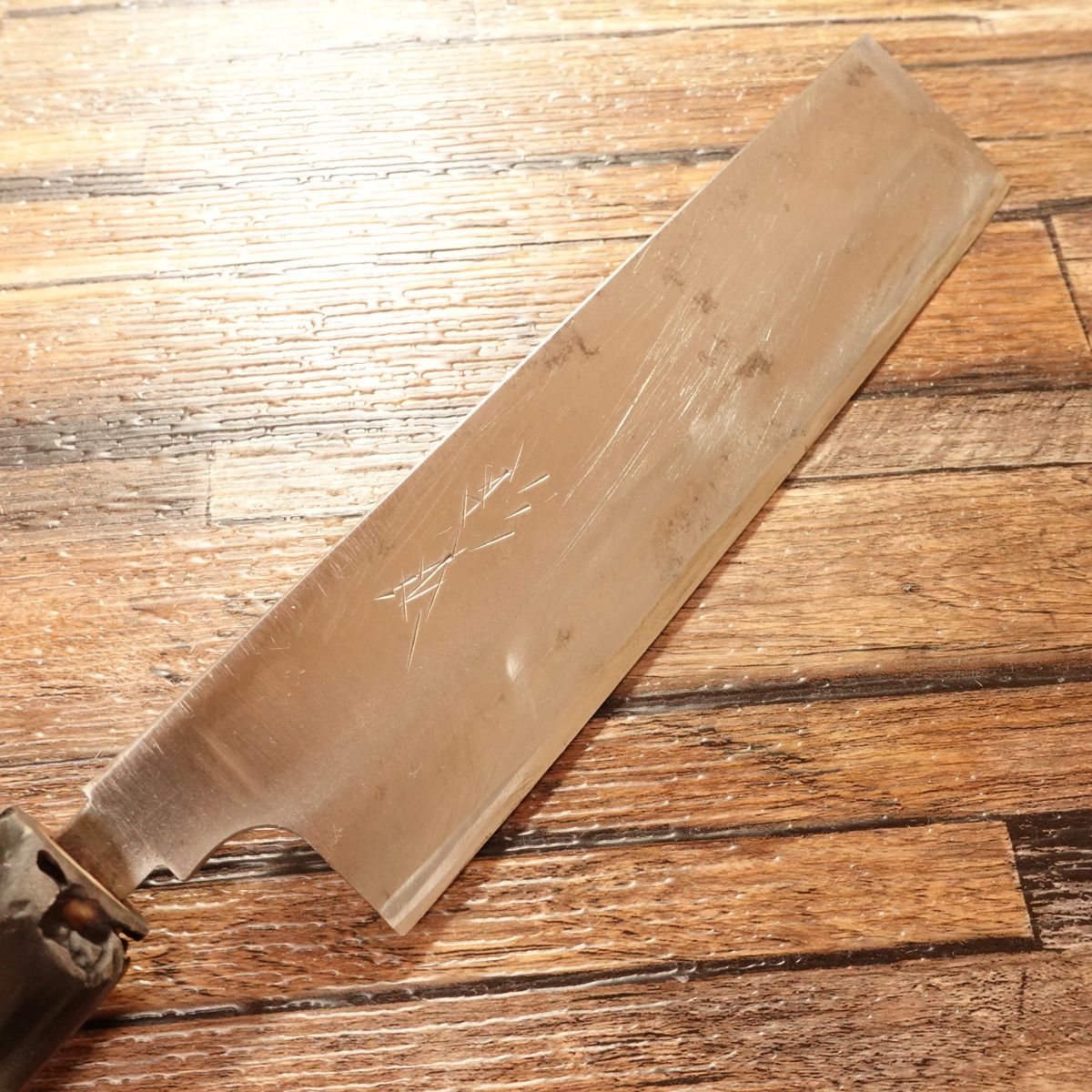 Sugimoto Usuba Knife, Sharpened, Buffalo Horn Handle, Single Bevel, Nakiri Style, With Small Chip, 185mm