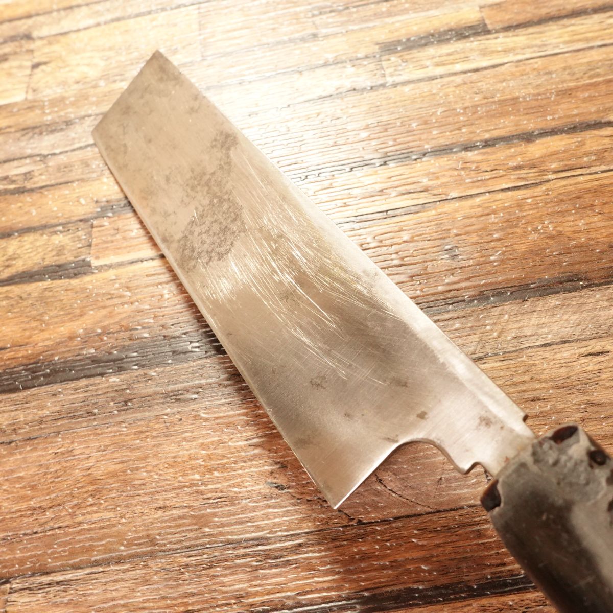 Sugimoto Usuba Knife, Sharpened, Buffalo Horn Handle, Single Bevel, Nakiri Style, With Small Chip, 185mm