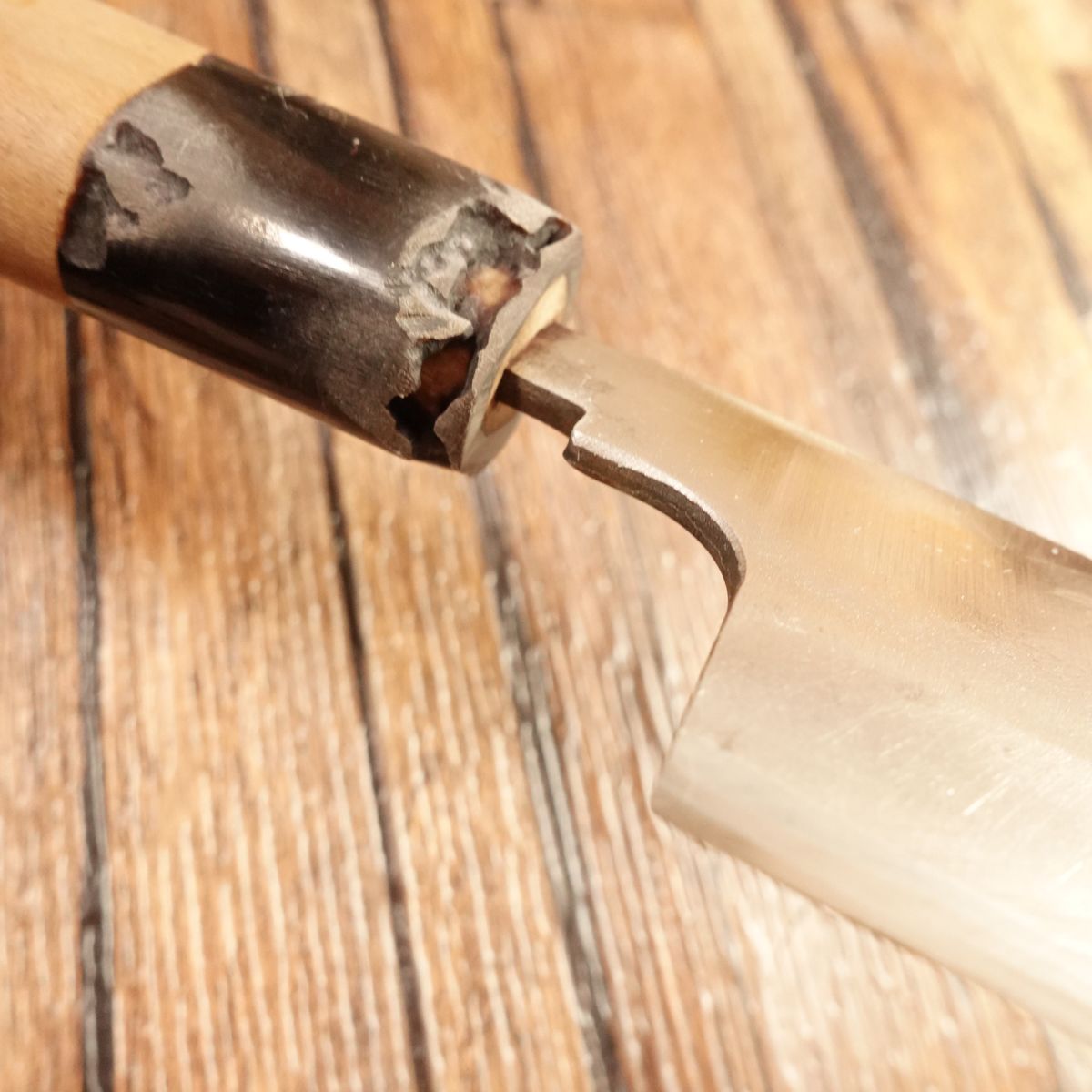 Sugimoto Usuba Knife, Sharpened, Buffalo Horn Handle, Single Bevel, Nakiri Style, With Small Chip, 185mm