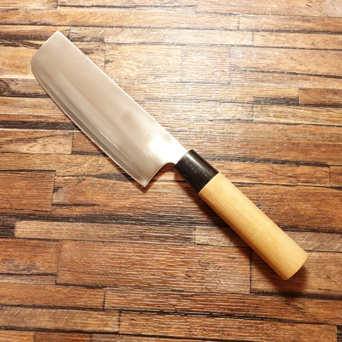 Bimikobo Nakiri Knife, Sharpened, Stainless Steel, Double-Bevel, 165mm