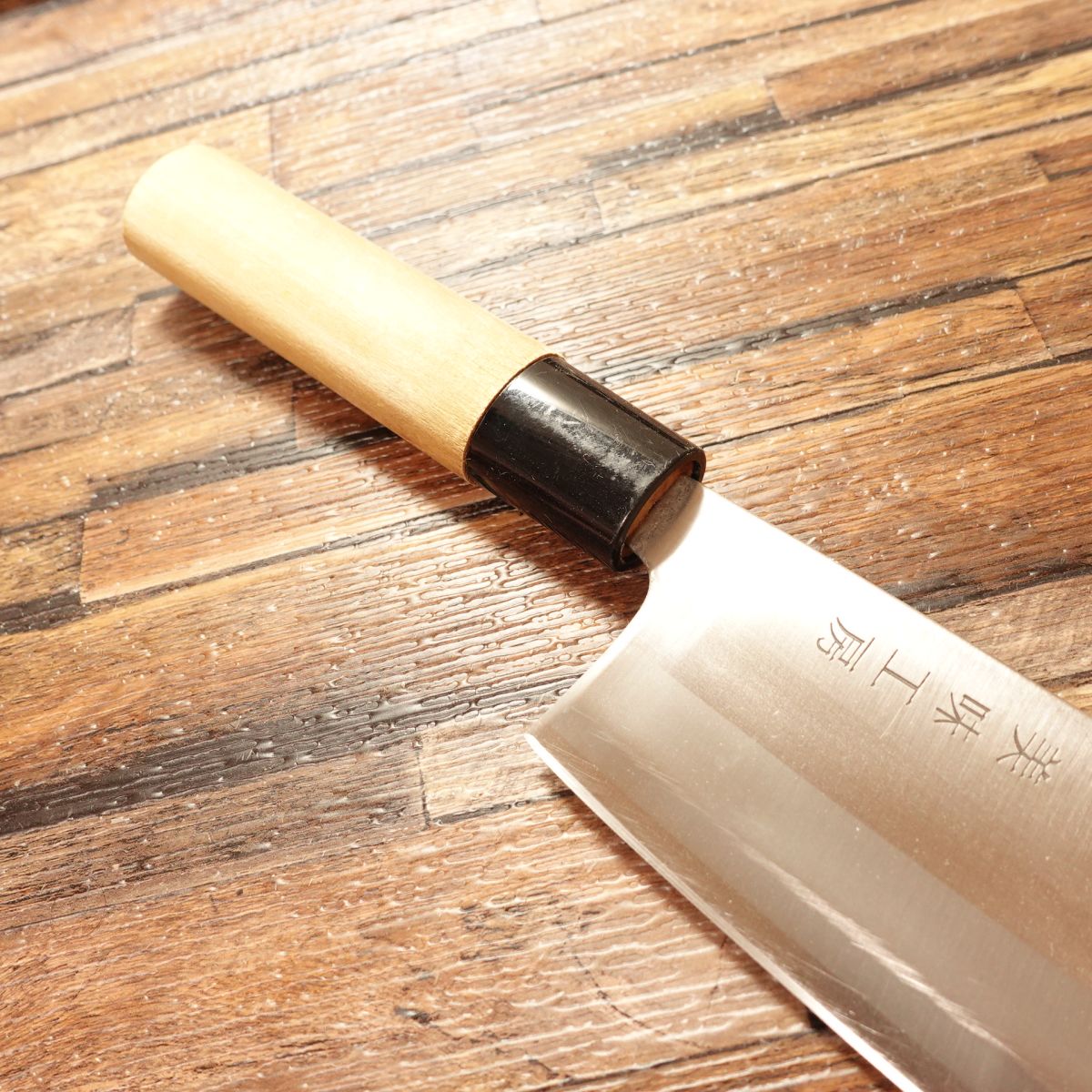 Bimikobo Nakiri Knife, Sharpened, Stainless Steel, Double-Bevel, 165mm