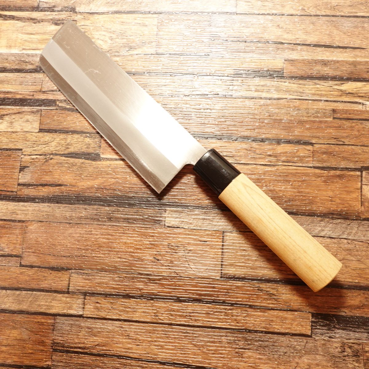 Miyakotsuru Nakiri Knife, Sharpened, Hagane Steel, Double-Bevel, With Seal, Nearly Unused, 160mm