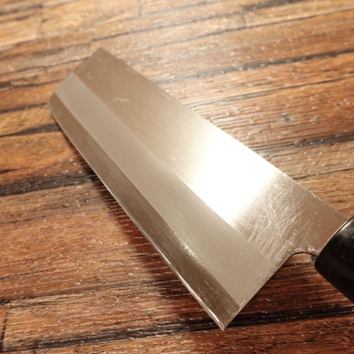 Miyakotsuru Nakiri Knife, Sharpened, Hagane Steel, Double-Bevel, With Seal, Nearly Unused, 160mm
