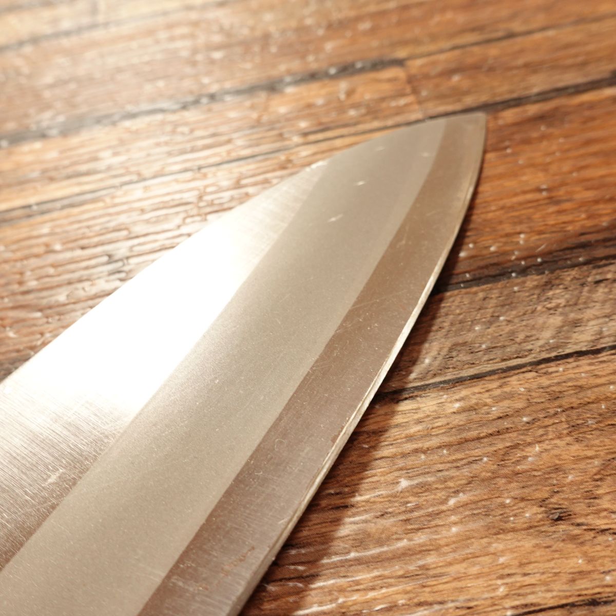 Miyakotsuru Santoku Knife, Sharpened, Hagane Steel, All-Purpose Knife, Double-Bevel, With Seal, Nearly Unused, 170mm