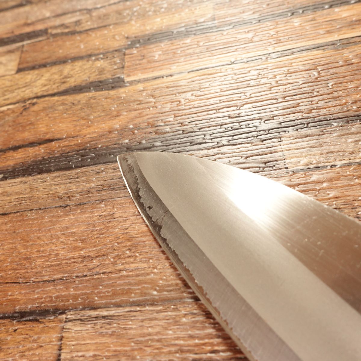 Miyakotsuru Santoku Knife, Sharpened, Hagane Steel, All-Purpose Knife, Double-Bevel, With Seal, Nearly Unused, 170mm