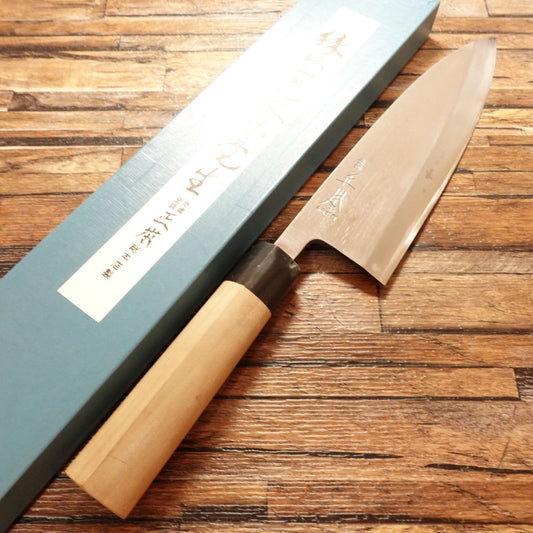 Masamoto Sohonten Large Deba Knife, Sharpened, Water Buffalo Handle, Nearly Unused Stored Item, Boxed, 230mm