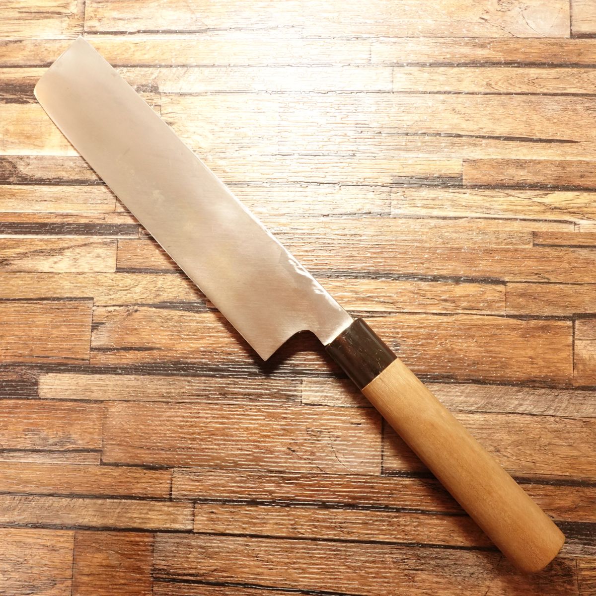 Kikutomoharu Usuba Knife, Sharpened, Large Size, Buffalo Horn Handle, With Sticker, Minimal Use, 240mm