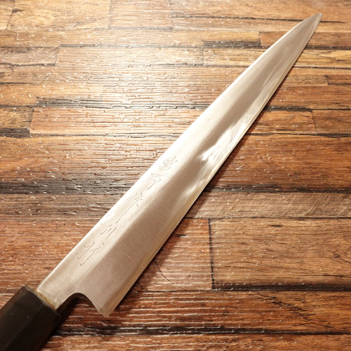 Miyano Yanagiba Knife, Sharpened, Yasuki Blue Steel, Octagonal Buffalo Horn Handle, Minimal Use, 265mm