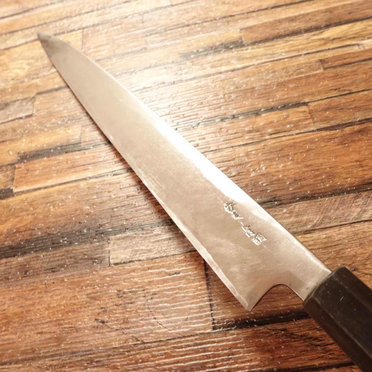 Miyano Yanagiba Knife, Sharpened, Yasuki Blue Steel, Octagonal Buffalo Horn Handle, Minimal Use, 265mm