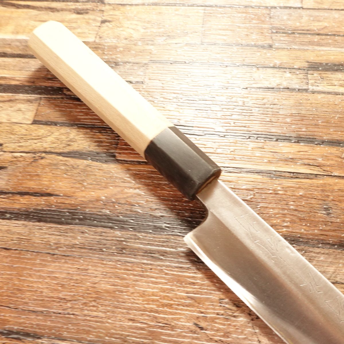 Miyano Yanagiba Knife, Sharpened, Yasuki Blue Steel, Octagonal Buffalo Horn Handle, Minimal Use, 265mm