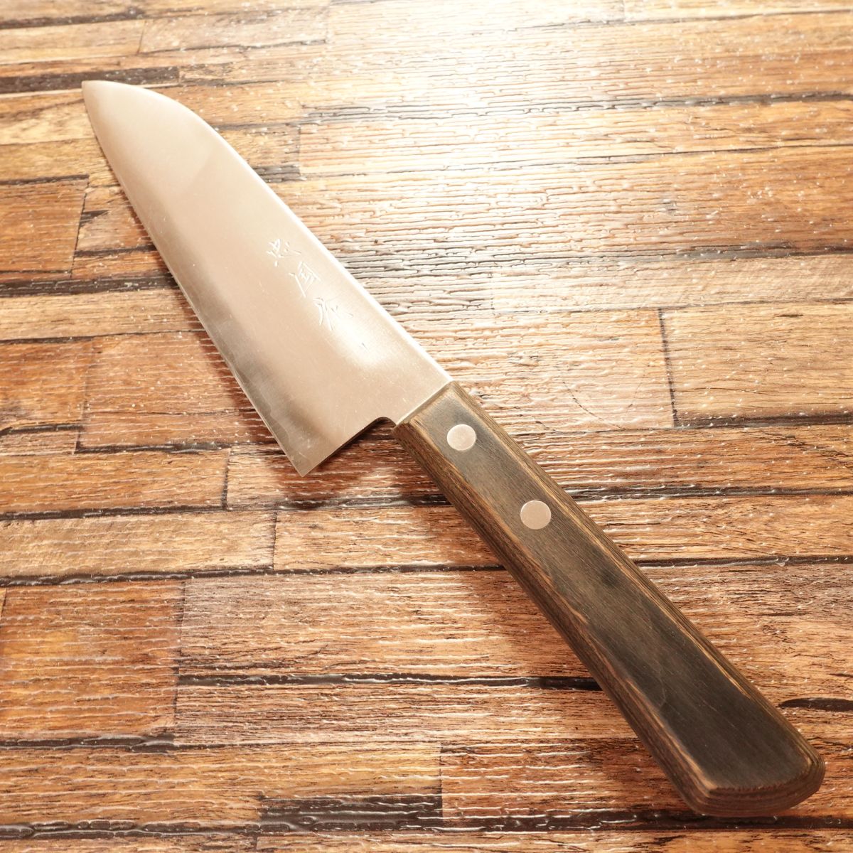 Tadakuni Santoku Knife, Sharpened, All-Purpose Knife, Hand-Forged, Warikomi, Made by Tadakuni, 165mm