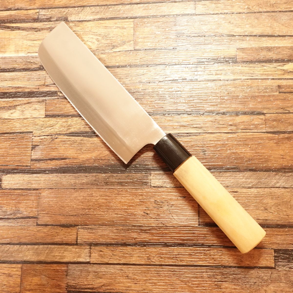 Sekimunekage Nakiri Knife, Sharpened, Double Bevel, Stainless Steel, Near Unused, 160mm