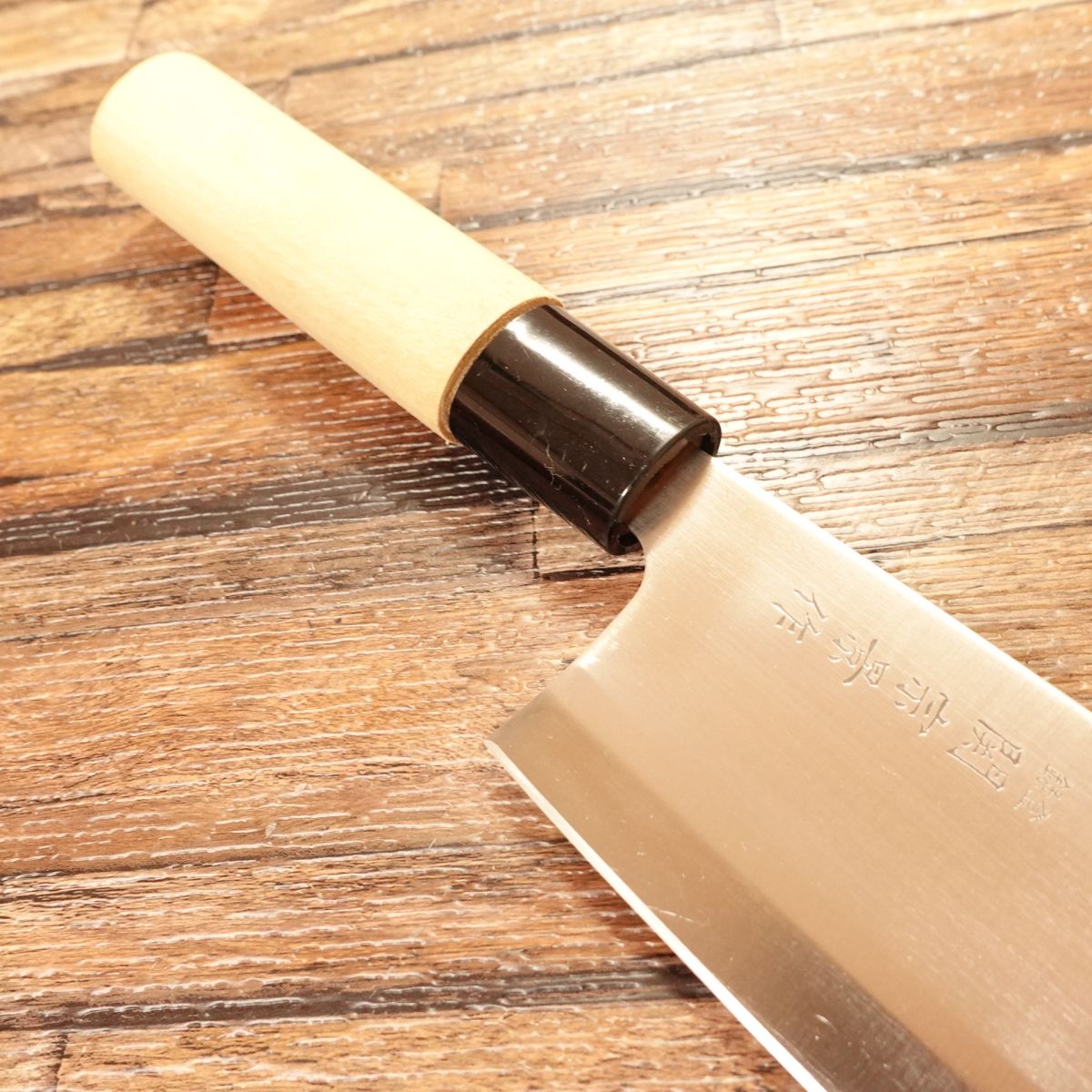 Sekimunekage Nakiri Knife, Sharpened, Double Bevel, Stainless Steel, Near Unused, 160mm