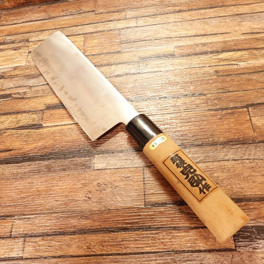 Katsuhiro Nakiri Knife, Sharpened, Double Bevel, Hagane, Echigo Katsuhiro, 160mm