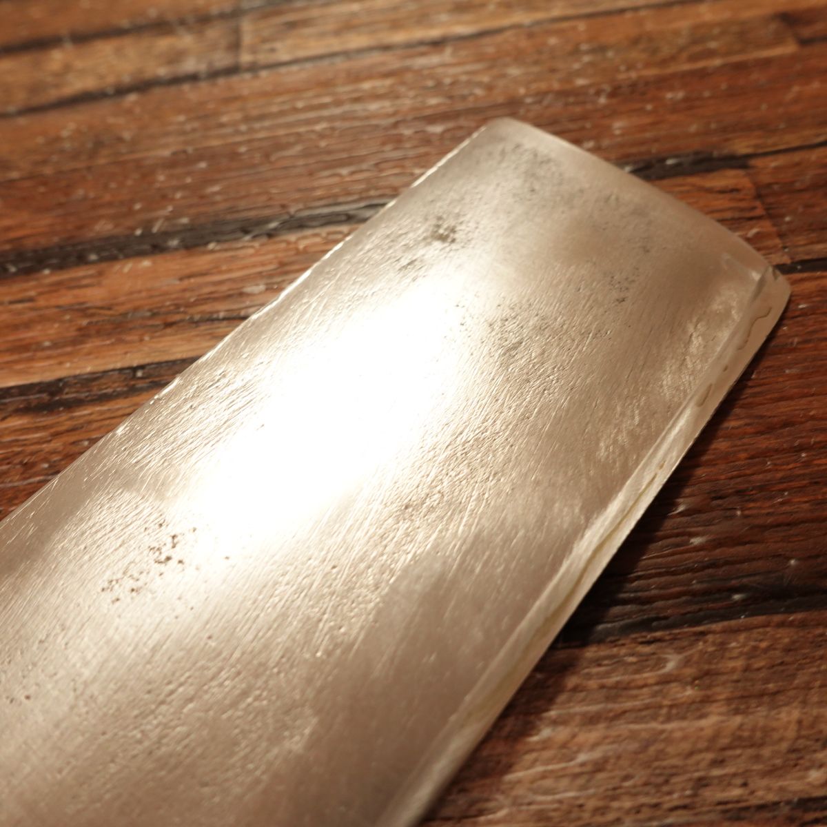 Fusachika Nakiri Knife, Sharpened, Water Buffalo Handle, Nashiji Finish, Double Bevel, Hagane, 165mm