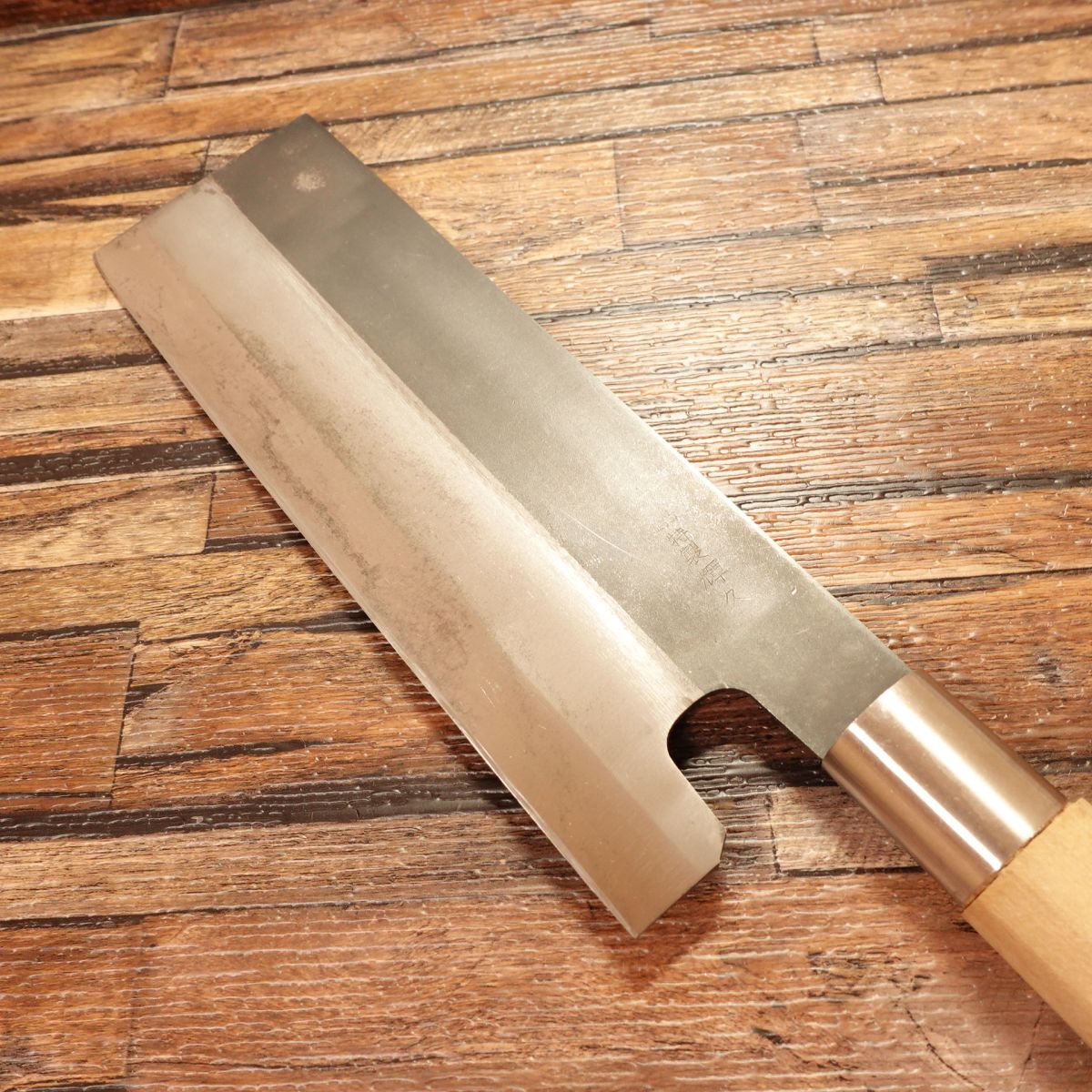 Teruhisa Men-Kiri Knife, Sharpened, Ishizuki Black Finish, Soba Cutter, Moonstone Honpo, Nearly Unused, Boxed, 215mm